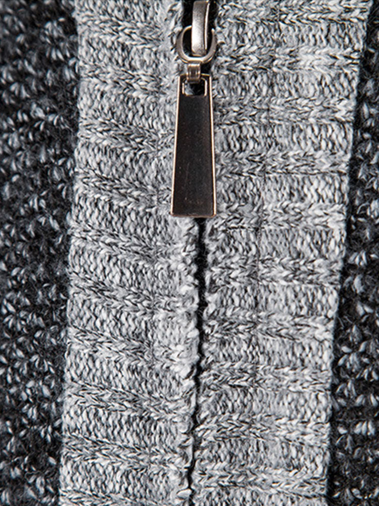 Josué | Jersey con cremallera y patchwork de ante sintético