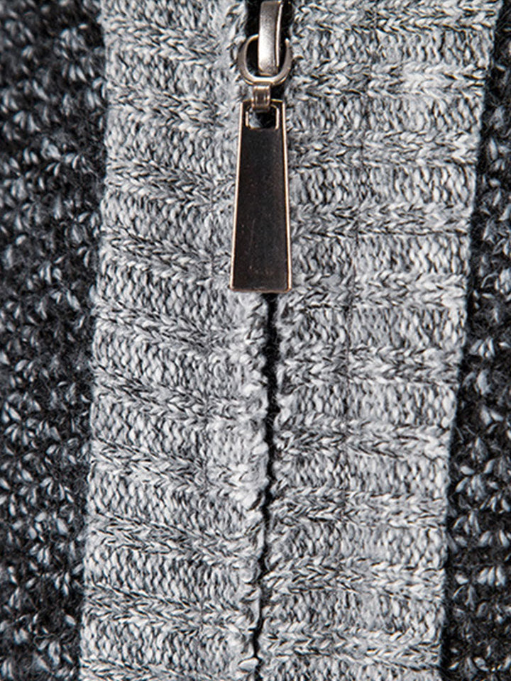 Josué | Jersey con cremallera y patchwork de ante sintético