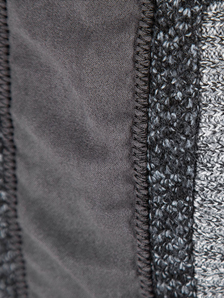 Josué | Jersey con cremallera y patchwork de ante sintético