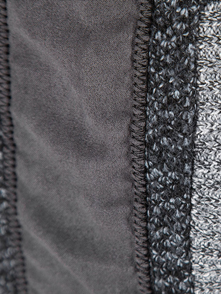 Josué | Jersey con cremallera y patchwork de ante sintético