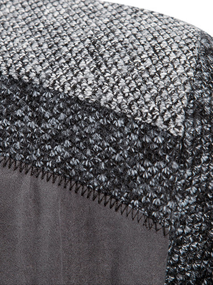 Josué | Jersey con cremallera y patchwork de ante sintético