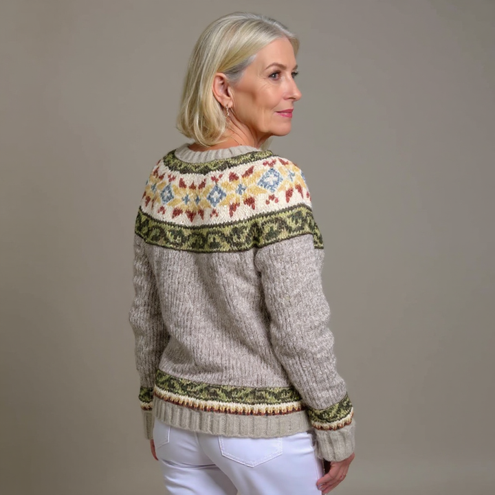 Julieta | Cárdigan islandés en tonos otoñales