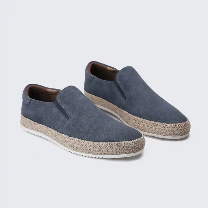 Ladislao | Mocasines azules de ante para el verano