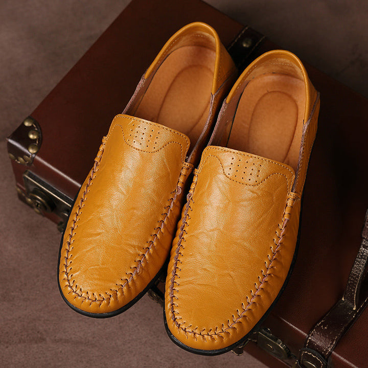 Leonardo | Mocasines marrones de piel de corte bajo