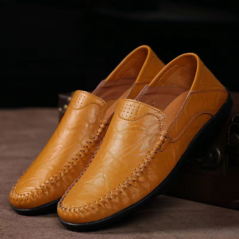 Leonardo | Mocasines marrones de piel de corte bajo
