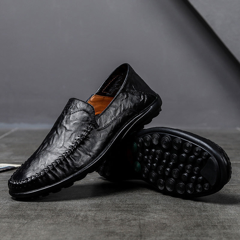 Leonardo | Mocasines marrones de piel de corte bajo