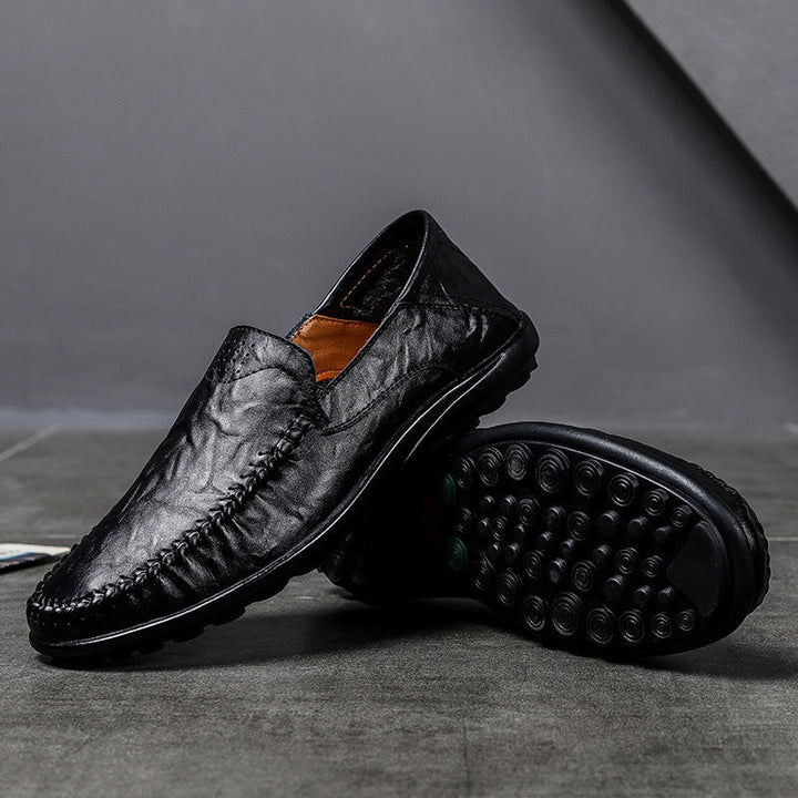 Leonardo | Mocasines marrones de piel de corte bajo
