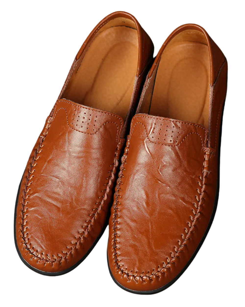 Leonardo | Mocasines marrones de piel de corte bajo