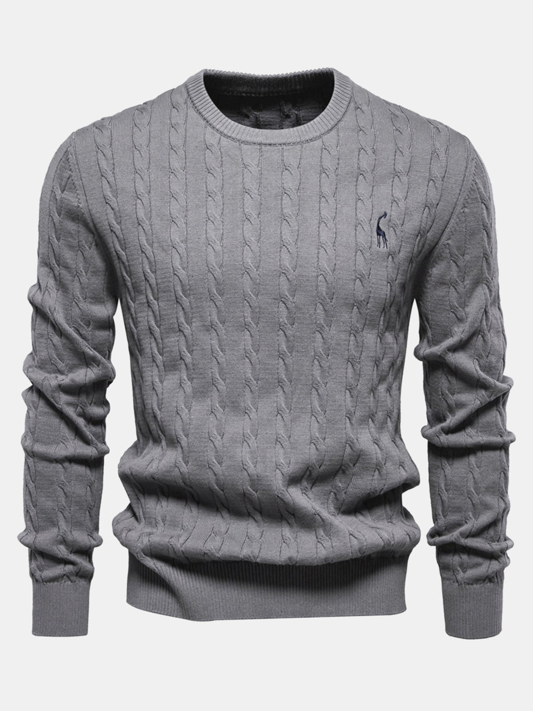 Leopoldo | Jersey jacquard de ochos con jirafa bordada