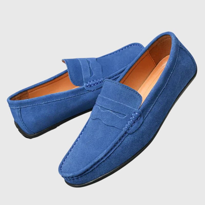 Lidia | Mocasines burdeos con pespuntes decorativos