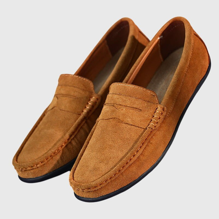 Lidia | Mocasines burdeos con pespuntes decorativos