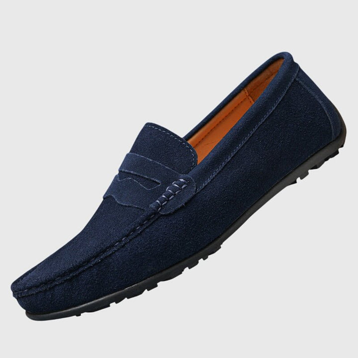 Lidia | Mocasines burdeos con pespuntes decorativos