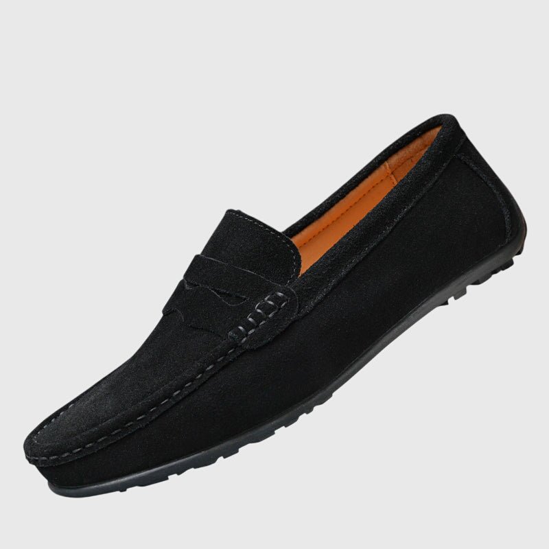 Lidia | Mocasines burdeos con pespuntes decorativos