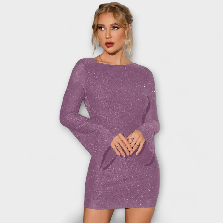 Vega | Vestido midi de lentejuelas con espalda descubierta