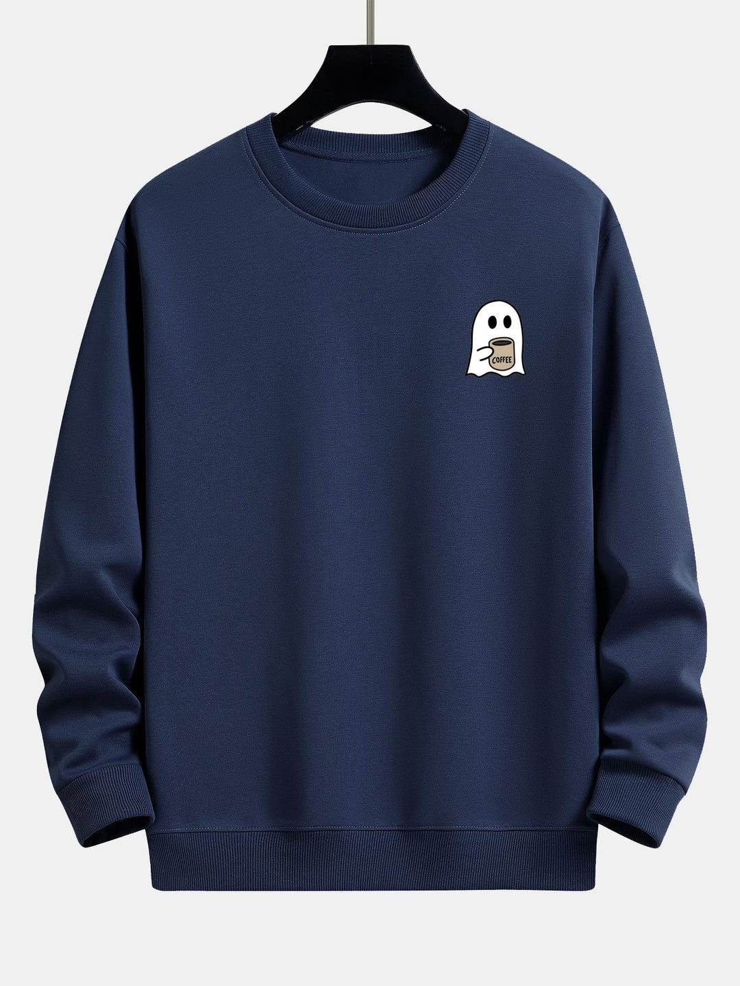 Lorenzo | Sudadera con estampado de fantasmas y café y corte relajado