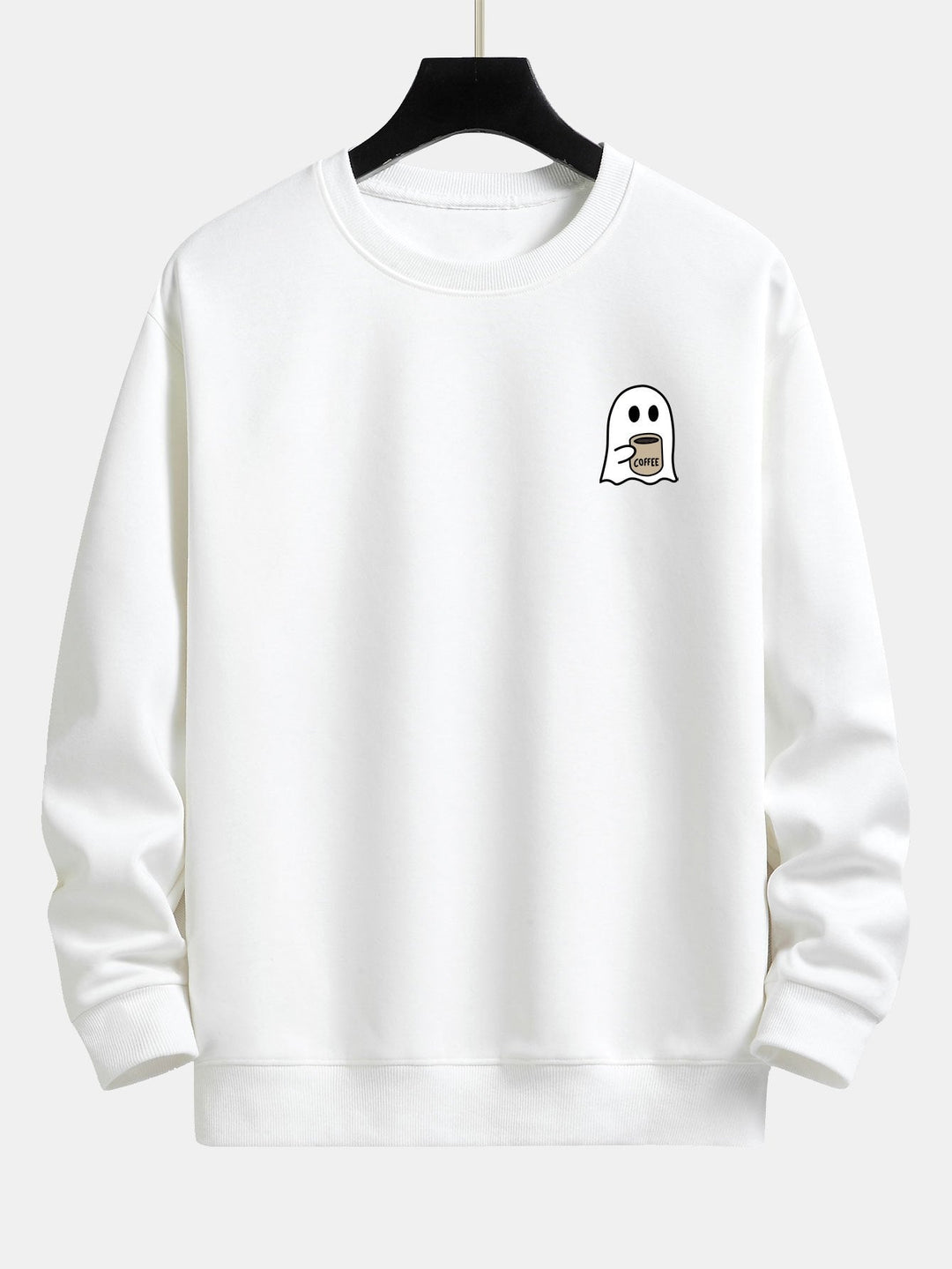 Lorenzo | Sudadera con estampado de fantasmas y café y corte relajado