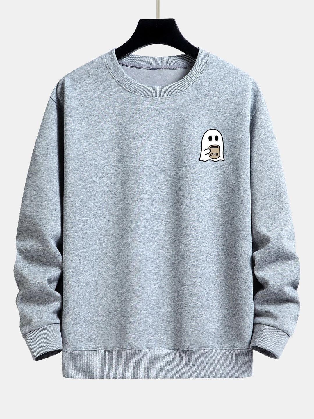 Lorenzo | Sudadera con estampado de fantasmas y café y corte relajado
