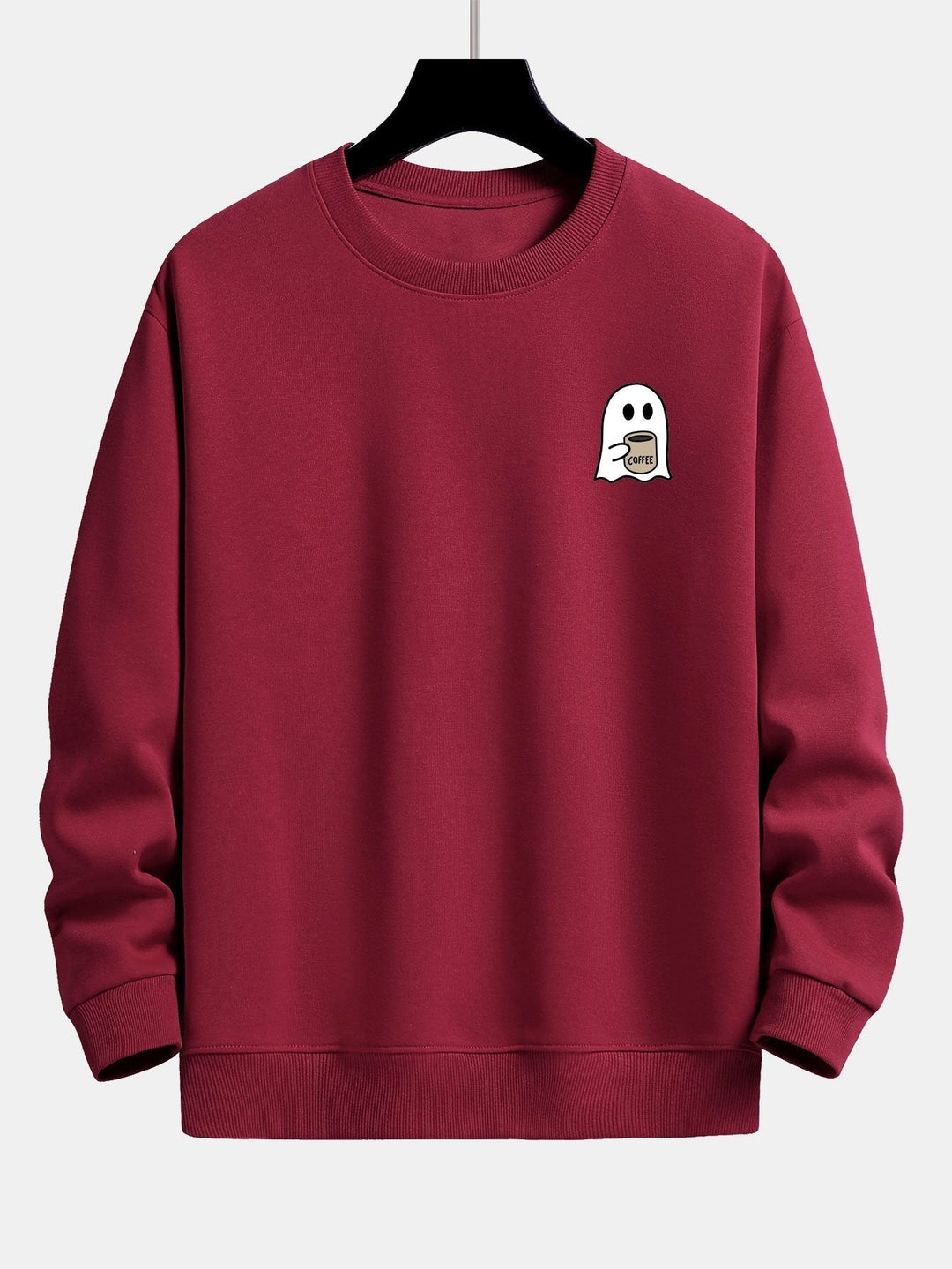 Lorenzo | Sudadera con estampado de fantasmas y café y corte relajado