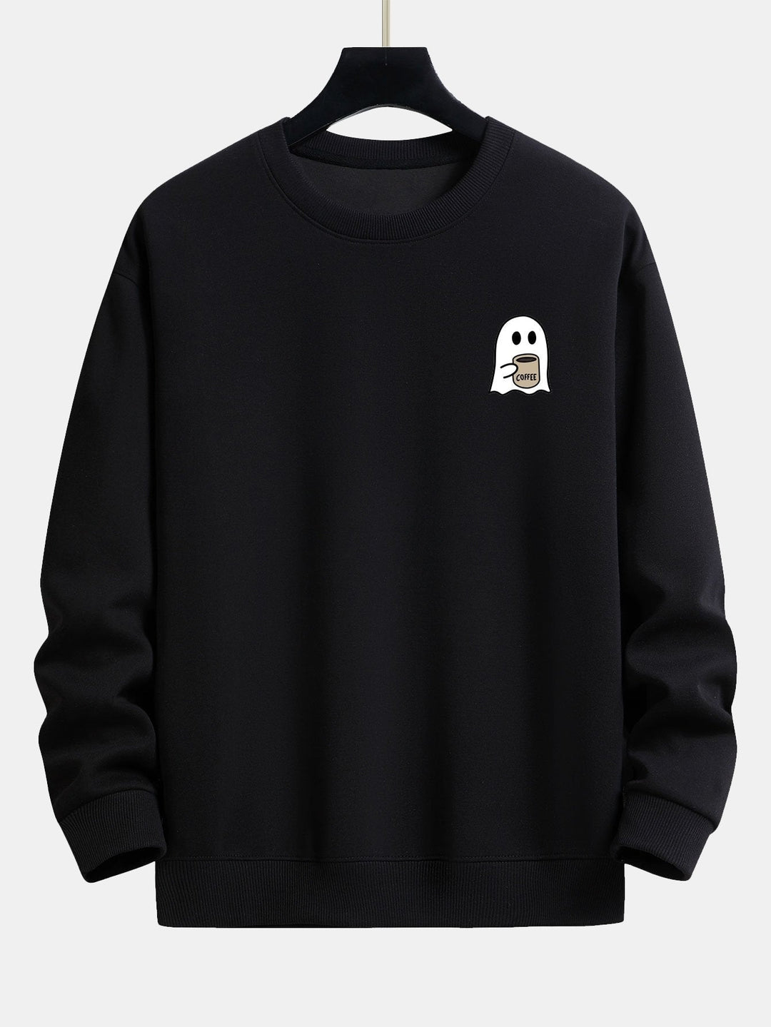 Lorenzo | Sudadera con estampado de fantasmas y café y corte relajado