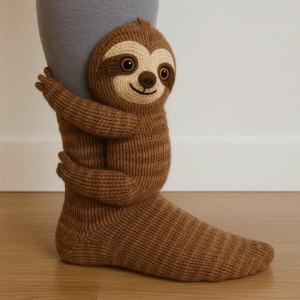 Lucía | Calcetines con peluche de perezoso