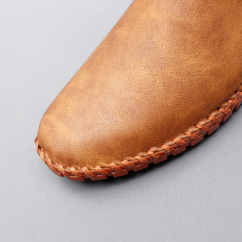 Macario | Mocasines marrones de piel sin cordones