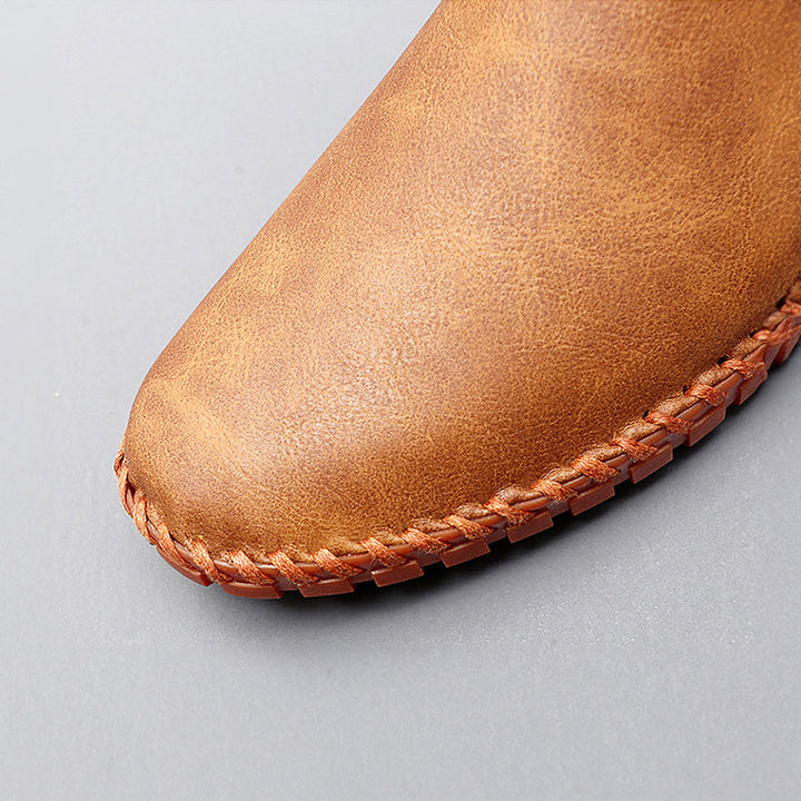 Macario | Mocasines marrones de piel sin cordones