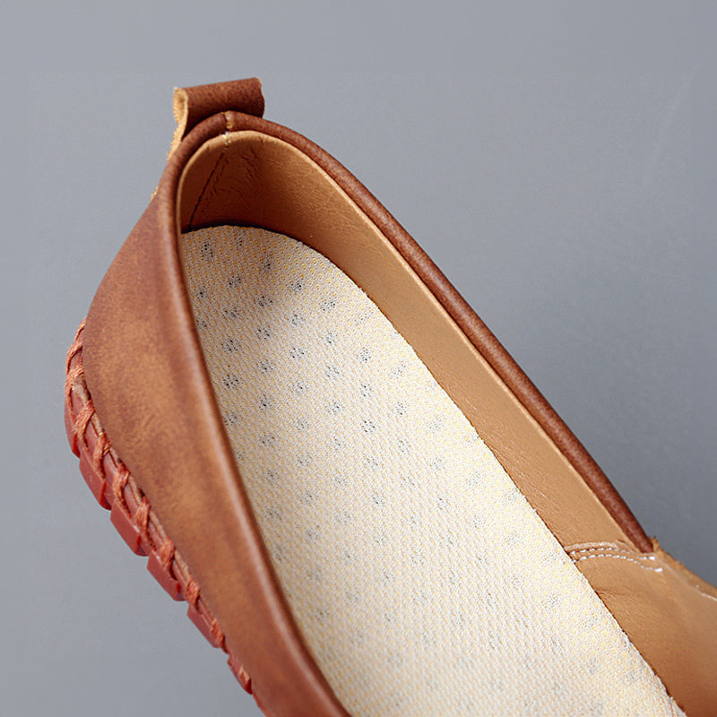 Macario | Mocasines marrones de piel sin cordones
