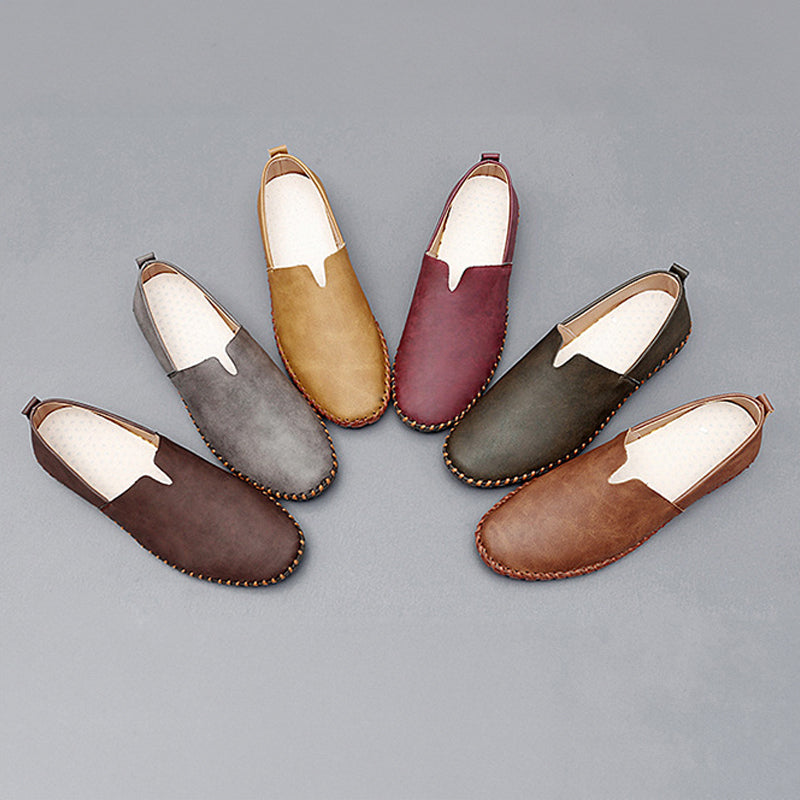 Macario | Mocasines marrones de piel sin cordones