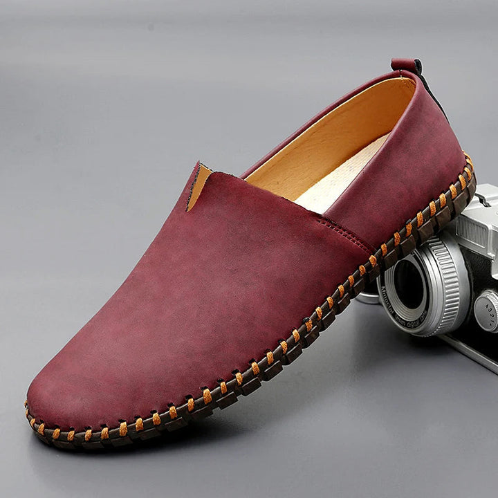 Macario | Mocasines marrones de piel sin cordones