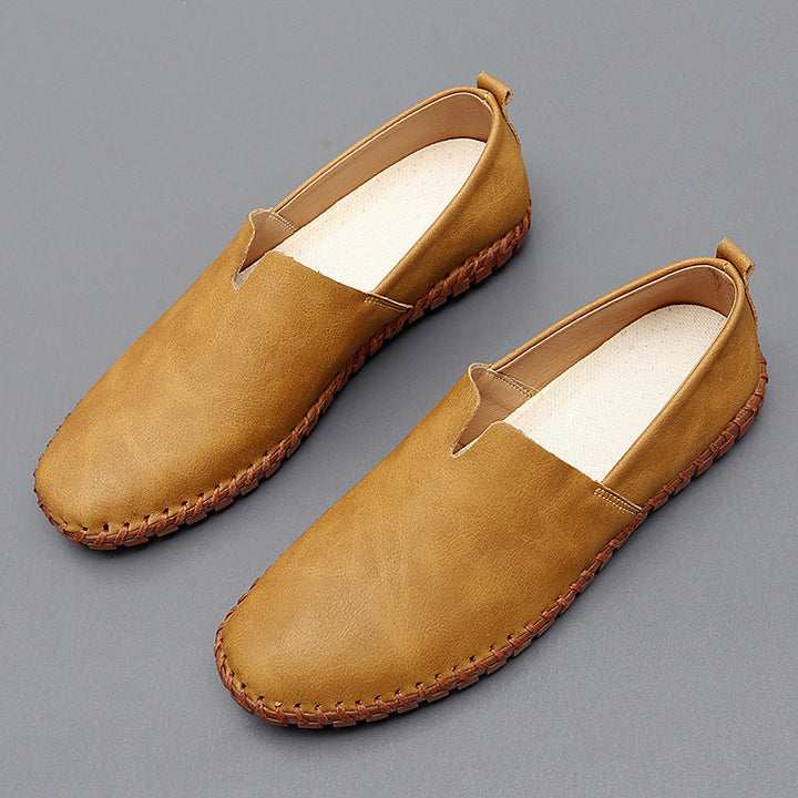 Macario | Mocasines marrones de piel sin cordones