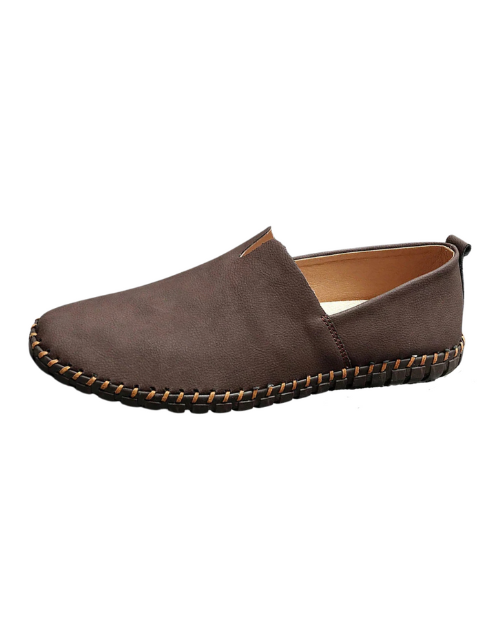 Macario | Mocasines marrones de piel sin cordones