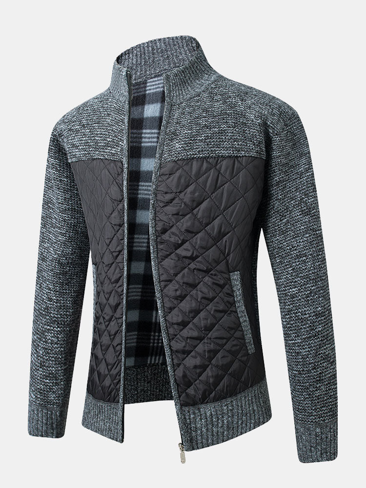 Marcelo | Jersey de patchwork acolchado con cremallera