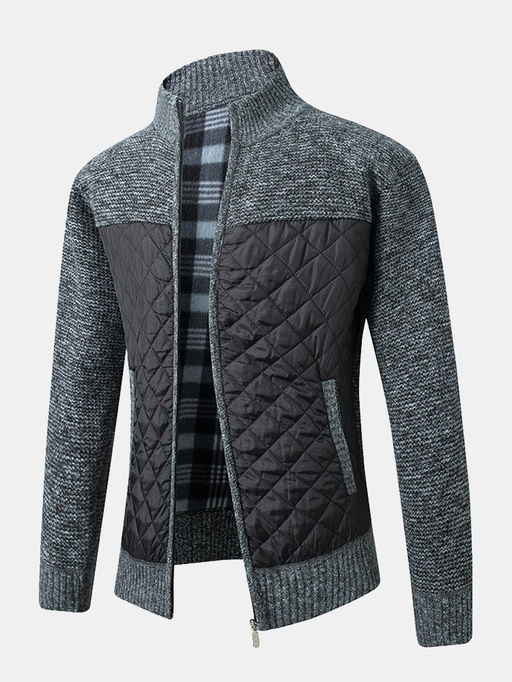 Marcelo | Jersey de patchwork acolchado con cremallera