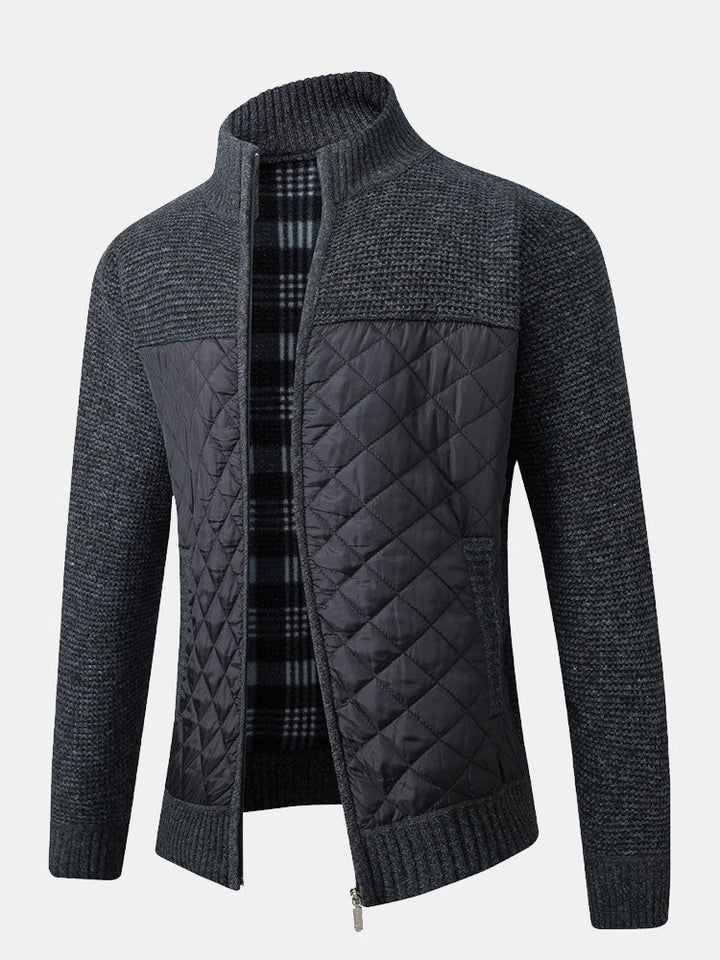 Marcelo | Jersey de patchwork acolchado con cremallera