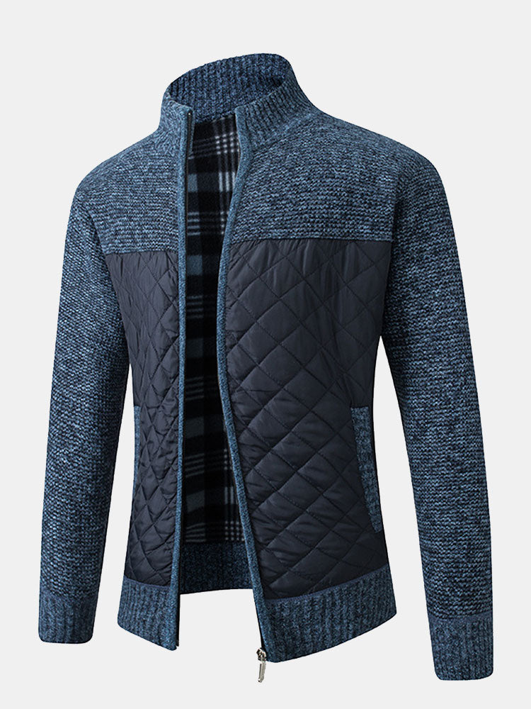 Marcelo | Jersey de patchwork acolchado con cremallera