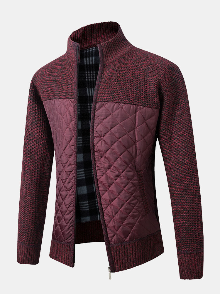 Marcelo | Jersey de patchwork acolchado con cremallera