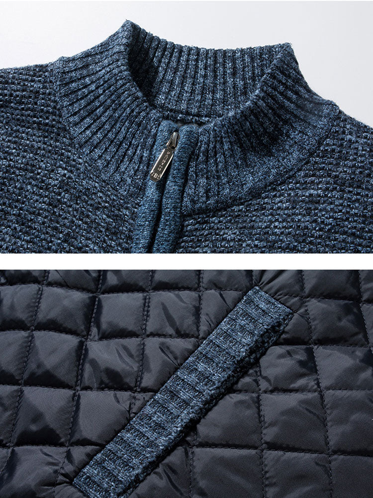 Marcelo | Jersey de patchwork acolchado con cremallera
