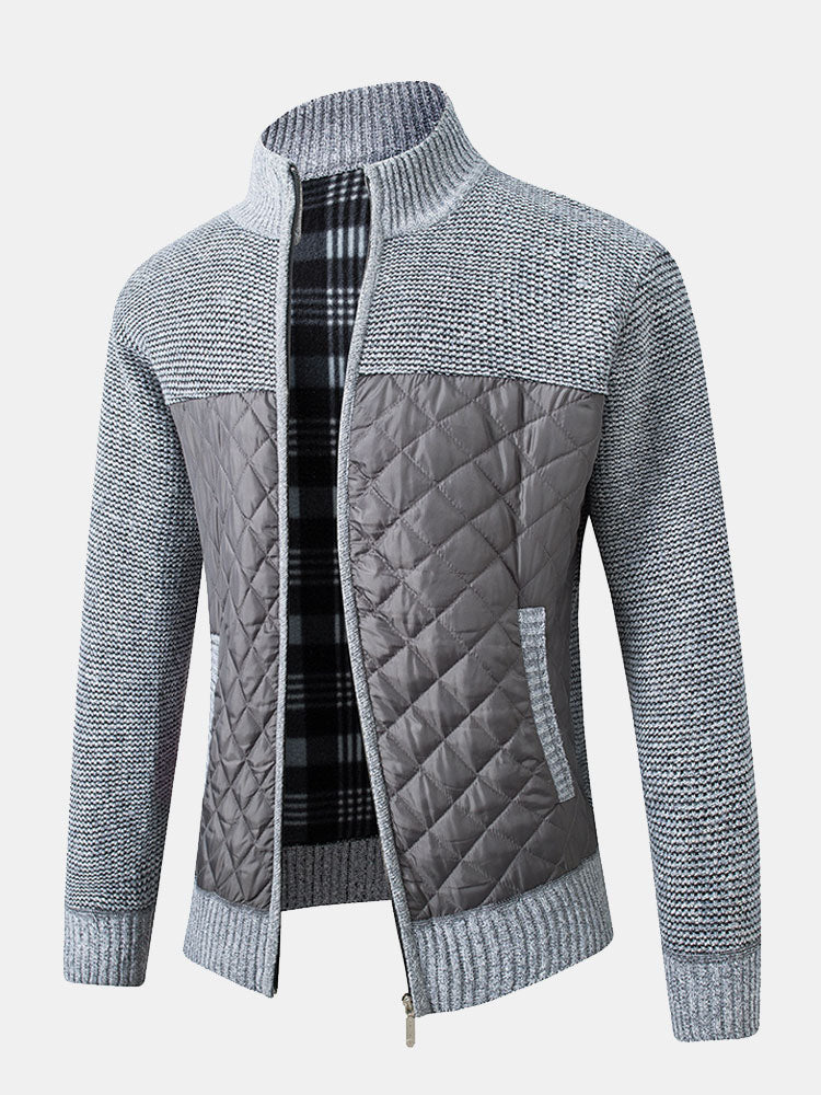Marcelo | Jersey de patchwork acolchado con cremallera