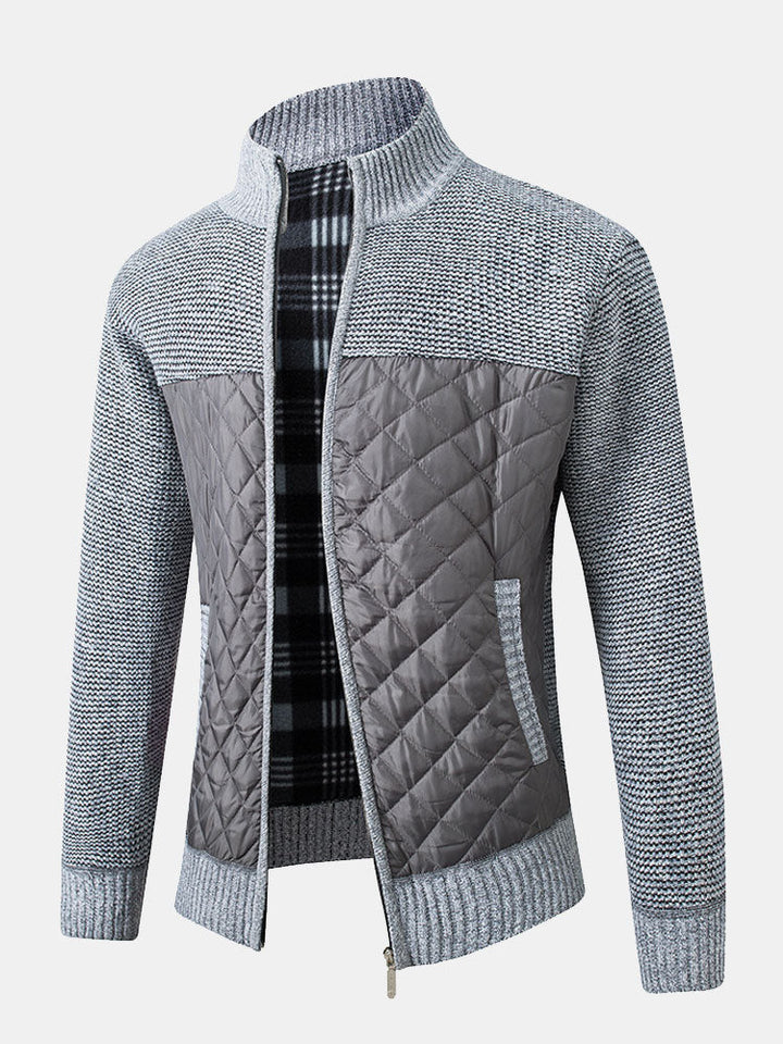 Marcelo | Jersey de patchwork acolchado con cremallera