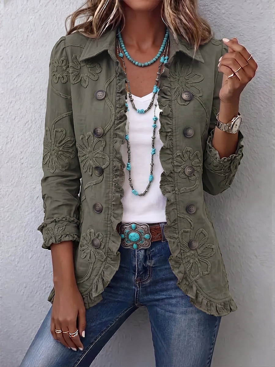 Marta | Chaqueta utility boho con bordado floral