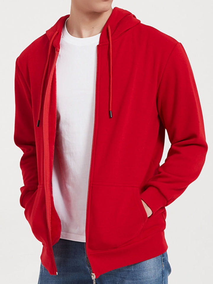 Matías | Sudadera con capucha básica de algodón con cremallera completa