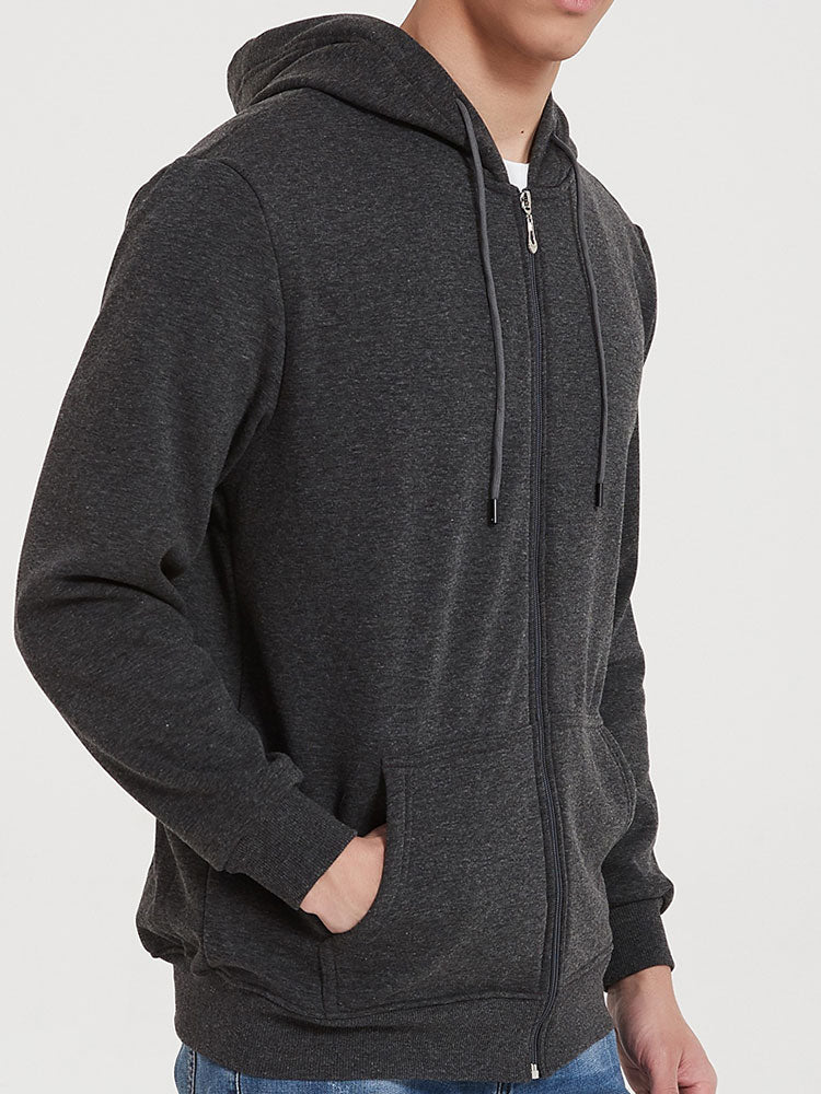 Matías | Sudadera con capucha básica de algodón con cremallera completa
