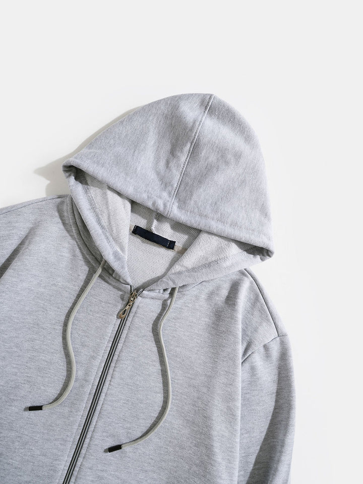 Matías | Sudadera con capucha básica de algodón con cremallera completa