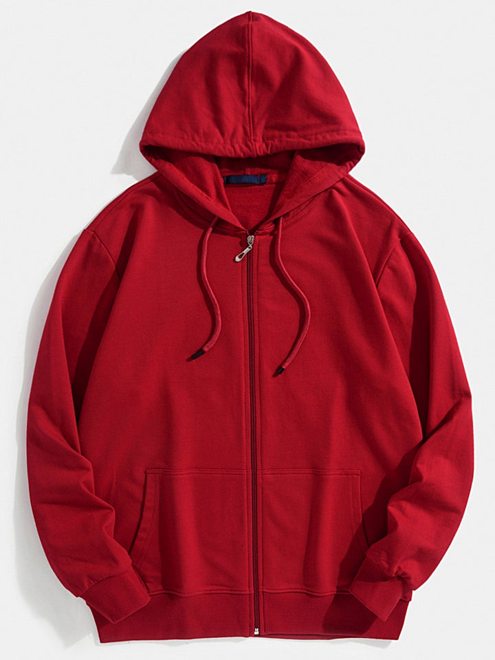Matías | Sudadera con capucha básica de algodón con cremallera completa