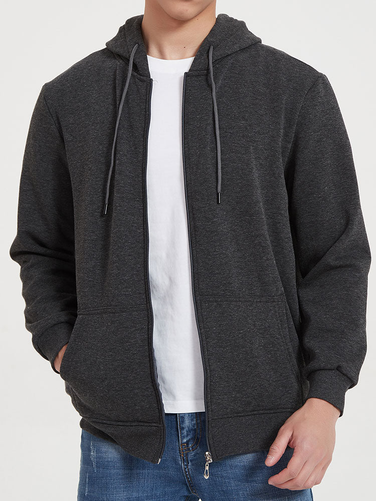 Matías | Sudadera con capucha básica de algodón con cremallera completa