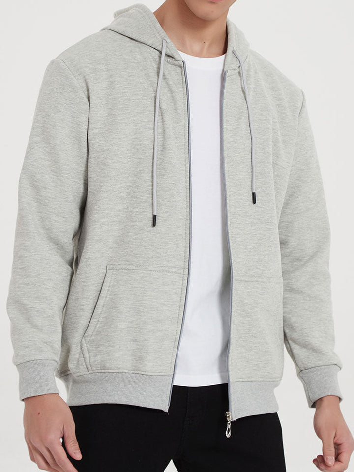 Matías | Sudadera con capucha básica de algodón con cremallera completa