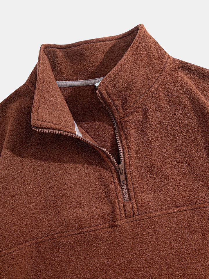 Melchor | Jersey polar con cuello alto, cremallera corta y corte relajado