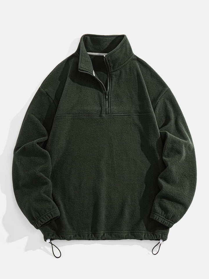 Melchor | Jersey polar con cuello alto, cremallera corta y corte relajado