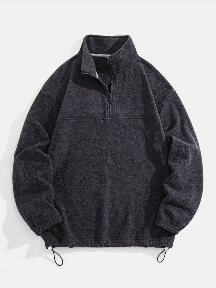 Melchor | Jersey polar con cuello alto, cremallera corta y corte relajado