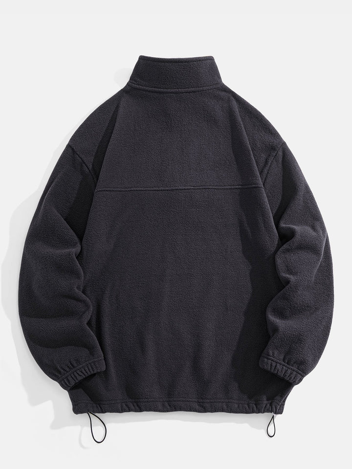 Melchor | Jersey polar con cuello alto, cremallera corta y corte relajado